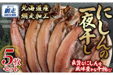 にしん一夜干し5枚セット（網走加工） 【 ふるさと納税 人気 おすすめ ランキング にしん 鰊 干物 一夜干し 開き 魚 北海道産 お手軽 簡単 冷凍 絶品 オホーツク 北海道 網走市 送料無料 】ABB142