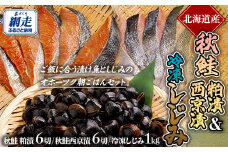 秋鮭 粕漬＆西京漬＆しじみ オホーツク朝ごはんセット 【 ふるさと納税 人気 おすすめ ランキング 秋鮭 鮭 さけ サケ シャケ 粕漬 西京漬 鮭粕漬け 鮭西京漬け 切り身 切身 さけ切り身 サケ切り身 鮭切り身 しじみ シジミ しじみ貝 蜆 貝 シジミ汁 セット 詰め合わせ おいしい おかず ギフト 贈答 贈り物 家庭用 自宅用 オホーツク 北海道 網走市 送料無料 】 ABE094
