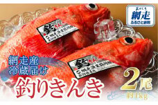 網走産釣りキンキ2尾で約1kg 冷蔵届け【 ふるさと納税 人気 おすすめ ランキング 釣りきんき きんき キンキ 釣キンキ 網走産 北海道産 2尾 1.2kg 冷蔵 オホーツク 北海道 網走市 送料無料 】 ABAO116