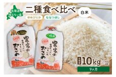 先行予約　【9ヵ月定期便】北海道南るもい産　ゆめぴりか・ななつぼし(白米)各5kg　R011-051