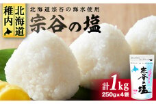 ＜宗谷海峡の海水使用＞ミネラル豊富 宗谷の塩 1Kg(250g×4)_ 塩 しお 調味料 食塩 詰め替え ミネラル 国産 人気 ふるさと 
