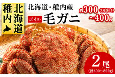 ＜2025製造＞稚内産ボイル毛ガニ小型2尾 (1尾約300g～400gの毛ガニ×2尾)