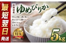 【令和６年産米/最短翌日発送】 北海道産ゆめぴりか５kg【国産 白米 精米 お米 単一原料米 厳選 マイスター 生活応援 ゆめぴりか おすすめ 北海道 美唄市 美唄】