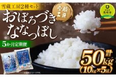 【5か月定期便】 おぼろづき5kg ななつぼし5kg 計10kg ×5回 雪蔵工房 2種セット 【令和7年産】