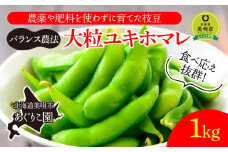 【先行予約】【バランス農法】農薬や肥料を使わずに育てた枝豆　大粒ユキホマレ　1kg（2025年9月上旬発送予定）