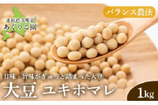 【バランス農法】農薬や肥料を使わずに育てた大豆　ユキホマレ　1kg