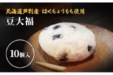 【芦別産はくちょうもち使用】 豆大福 10個セット 和菓子 餅 もち 芦別観光協会 [№5342-0002]