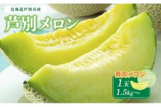 【北海道 芦別メロン】青肉 メロン 1玉 1.5kg 北海道 芦別市 果物 メロン 甘い ジューシー フルーツ ギフト お中元  [№5342-0273]