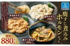 鹿すじ煮込み+ホルモンセット 合計880g(鹿すじ煮込み 480g・塩ホルモン 200g・味噌ホルモン 200g)