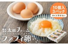 ファフィ卵10個入3パック（サイズ不ぞろい）