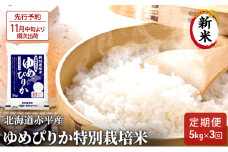 【先行予約2025年産米・11月中旬より順次出荷】北海道赤平産 ゆめぴりか 5kg 特別栽培米 【3回お届け】 精米 米 北海道 定期便 ふるさと納税 