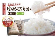 【12ヶ月定期便】北海道赤平産ゆめぴりか10kg 令和7年産 先行予約 先行受付 精米したて直送 5kg 2袋 米 白米 精米 定期便 北海道 赤平市
