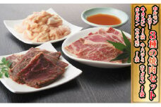 人気の特製ホルモン入り3種の焼肉セット