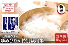 【先行予約2025年産米・11月中旬より順次出荷】北海道赤平産 ゆめぴりか 10kg (5kg×2袋) 特別栽培米 【3回お届け】 米 北海道 定期便 お米 ふるさと納税 