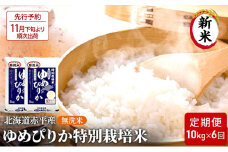 【先行予約2025年産米・11月下旬より順次出荷】無洗米 北海道赤平産 ゆめぴりか 10kg (5kg×2袋) 特別栽培米 【6回お届け】 米 北海道 定期便 