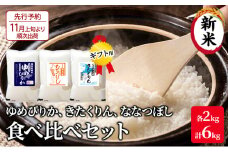 【先行予約2025年産米・11月上旬より順次出荷】北海道 赤平市産 お米 食べ比べ セット（ギフト用) 計6kg(ゆめぴりか・ななつぼし・きたくりん各2kg)  精米 米 北海道米                                