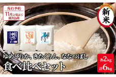 【先行予約2025年産米・11月上旬より順次出荷】北海道 赤平市産 お米 食べ比べ セット 計6kg(ゆめぴりか・ななつぼし・きたくりん各2kg)  精米 米 北海道米                              