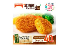 北海道 コロッケ じゃがいも畑 カレー 20個 × 2袋 計 40個 カレーコロッケ じゃがいも 最短3日 7日出荷 冷凍食品 惣菜 弁当 おかず 揚げ物 グルメ 大容量 冷凍コロッケ 揚げるだけ 時短 