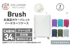 Brush 北海道 カラーパレットスーツケース LTD 34L CABIN_No.580217706 シマエナガ ホワイト キャリーケース 旅 キャリー かばん バッグ 国産 北海道 赤平市