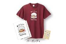 12-245 キモホタテグッズ(Tシャツ LLサイズ バーガンディ・ペーパーホルダー・シール）
