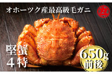 24-55 北海道産ボイル毛がに【四特】 大ｻｲｽﾞ1尾入り（1尾約650ｇ前後）