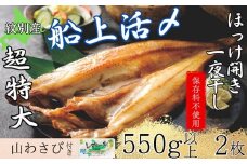 15-274 【紋別産】船上活〆ほっけの開き一夜干し【2枚入】【数量限定】