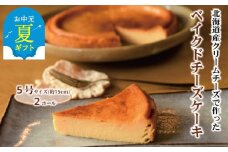 22-124 【お中元】Cafe ほの香のベイクドチーズケーキ(5号) 2個セット