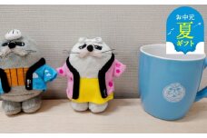 15-319 【お中元】ゆるキャラ紋太・べつこグッズ(ぬいぐるみ小×2、マグカップ[ブルー］)