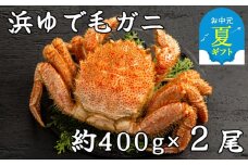 37-14 【お中元】流氷明け浜ゆで毛ガニ約400g×2尾