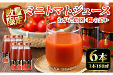 【B7038】《数量限定》＜おがた農園のミニトマトジュース＞ 陽の彩 ー ひのいろ ー (180ml×6本) トマト ミニトマト ジュース トマトジュース ミニトマトジュース 飲料 甘味 酸味 野菜 ギフト プレゼント【おがた農園】