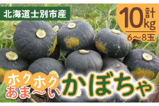 【B7082】北海道士別産 かぼちゃ（計10㎏・6～8玉）【先行予約受付中！9月下旬以降、準備ができ次第順次発送】北海道産 国産 カボチャ 南瓜 野菜 煮物 サラダ 天ぷら 甘い 味覚の秋 【吉方農園】