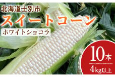 【A7100】＜期間限定＞天塩川源流スイートコーン ホワイトショコラ (10本)【2025年8月下旬より順次発送】北海道産 北海道 士別市 とうもろこし トウモロコシ とうきび コーン 野菜 産地直送 【三栄アグリ】