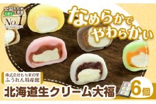 生クリーム大福 6個入り もち米の里ふうれん特産館《30日以内に出荷予定(土日祝除く)》北海道 名寄市 和菓子 大福 お茶菓子 あんこ 餡 もち もち米 食べ比べ 贈り物 プレゼント 送料無料