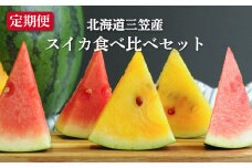 《2025年分受付中》【定期便2回】スイカ2種(夏のほほえみ・夏の女神)食べ比べ【01147】