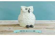 三笠市陶芸クラブの杜のフクロウ（白色）| ふるさと納税 北海道 三笠 陶芸 フクロウ ふくろう 梟 置物 陶器 置物陶器 手作り 手作業 1点 白 白色 お取り寄せ ワンストップ マイページ 三笠市陶芸クラブ 三笠市【24019】