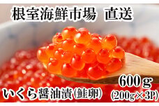 B-11012  ＜計600g＞いくら醤油漬(鮭卵)200g×3P