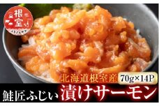 B-42026 【北海道根室産】＜鮭匠ふじい＞漬けサーモン丼の具14P