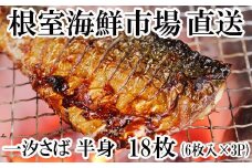 A-14104  一汐さば半身6枚×3P(計18枚)