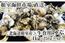 A-28123  【北海道根室産】根室海鮮市場＜直送＞生食用灯台つぶ(ボイル済み)250g×4P(計1kg)