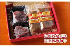 B-13004 【北海道根室産】短角和牛ヒレステーキ150g×2P、牛すじカレー2P