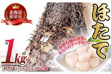 A-45001 ＼漁業者応援品／ほたて貝柱500g×2P(計1kg)