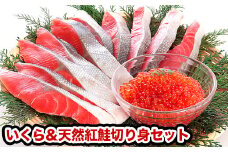 A-47012 鱒いくら醤油漬け250g・天然紅鮭切り身5切×2P