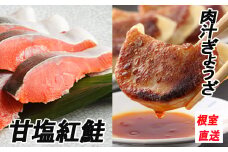 B-70031 餃子25個×2P、甘塩紅鮭5切×3P