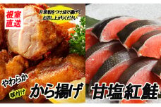 C-70050 味付若鶏やわらか唐揚げ(ザンギ)350g×6P、甘塩紅鮭5切×5P