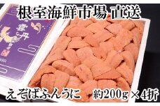 E-11020  エゾバフンウニ(赤系)200g×4折