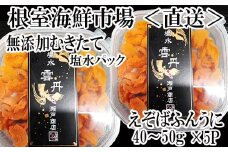 B-11093 無添加むきたてエゾバフンウニ(赤系)塩水パック40～50g×5P