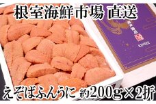 D-28042  根室海鮮市場＜直送＞エゾバフンウニ(赤系)200g×2折