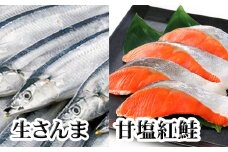G-36004 生さんま5尾×1P、甘塩紅鮭5切×1Ｐ