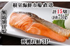 G-11037  無添加甘塩天然沖獲れ鮭5切×3P(計15切、約750g)