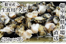 G-11040  【北海道根室産】生食用灯台つぶ(ボイル済)250g×2P(計500g)